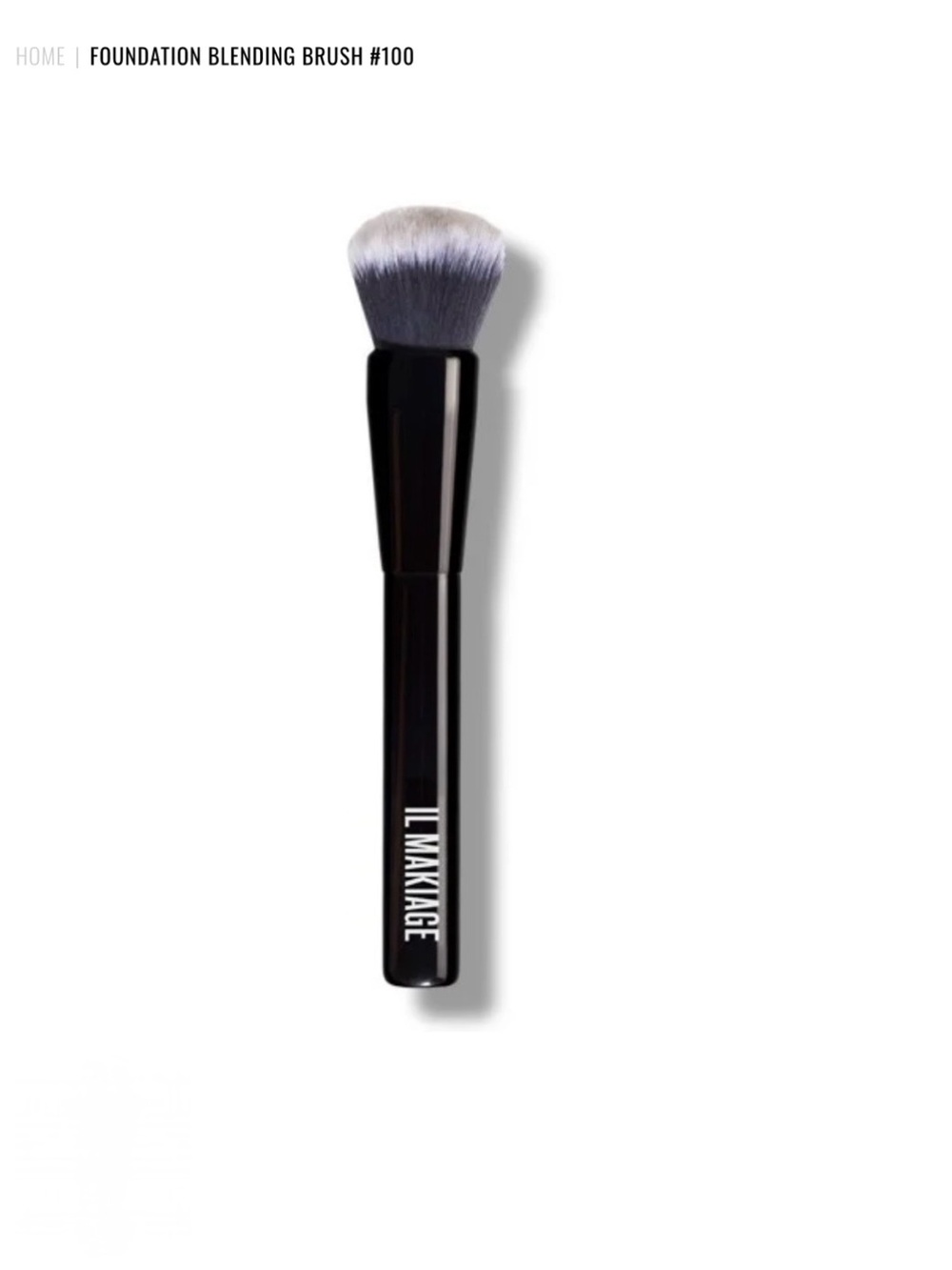 🌸B12 - IL MAKIAGE Foundation Blending Brush #100 - Black with Gray Bristles🖤⚪️